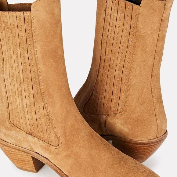 ❌SOLD❌CULT GAIA Nova Suede Western Boots Camel Pull ON - Picture 2 of 10